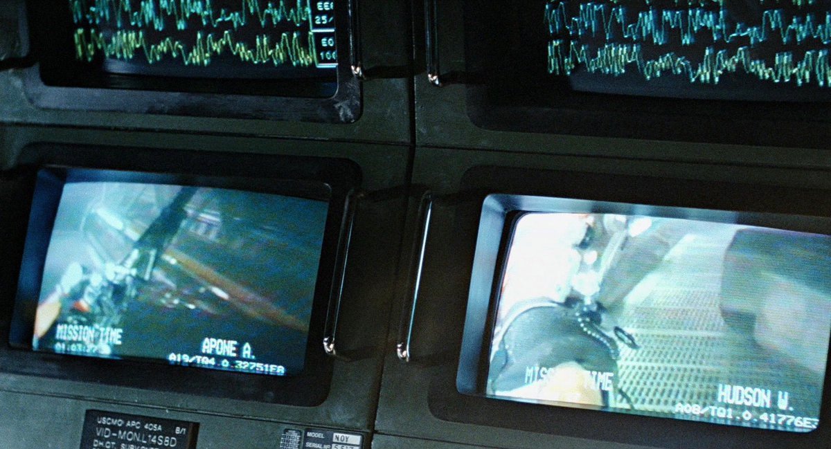 The analog horror aesthetic of the computer interfaces in the 1986 film ALIENS.