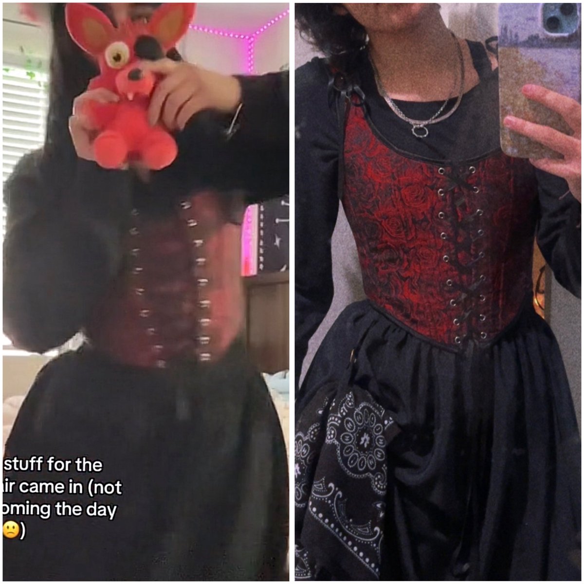 I love actually being able to see my weight loss in photos. I never feel like I actually lost any weight but seeing these makes me realize I did. The straps on my corset fall off now.