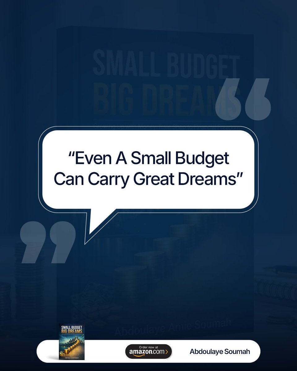 asoumah23's tweet image. Great futures rarely begin with great wealth. They begin with great discipline. A small budget managed wisely can carry powerful dreams.

Read the book changing how families think about money.
a.co/d/09LNIMiC

#SmallBudgetBigDreams #BookLaunch