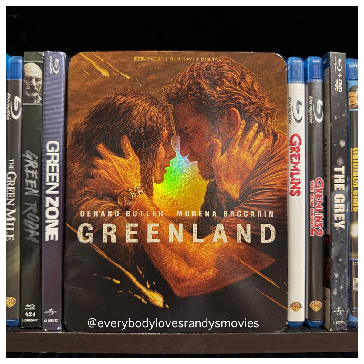 RandysMovies's tweet photo. Movie: #Greenland (2020)
Starring: #GerardButler #MorenaBaccarin #RogerDaleFloyd #ScottGlenn #DavidDenman #HopeDavis #AndrewBachelor #MerrinDungey
Directed By: #RicRomanWaugh
#FilmTwitter
#4kBluRay
#MovieNerd
#MovieCollector
#4kBluRayCollection
#MovieCollection
#MovieBuff
#PhysicalMedia ☄️