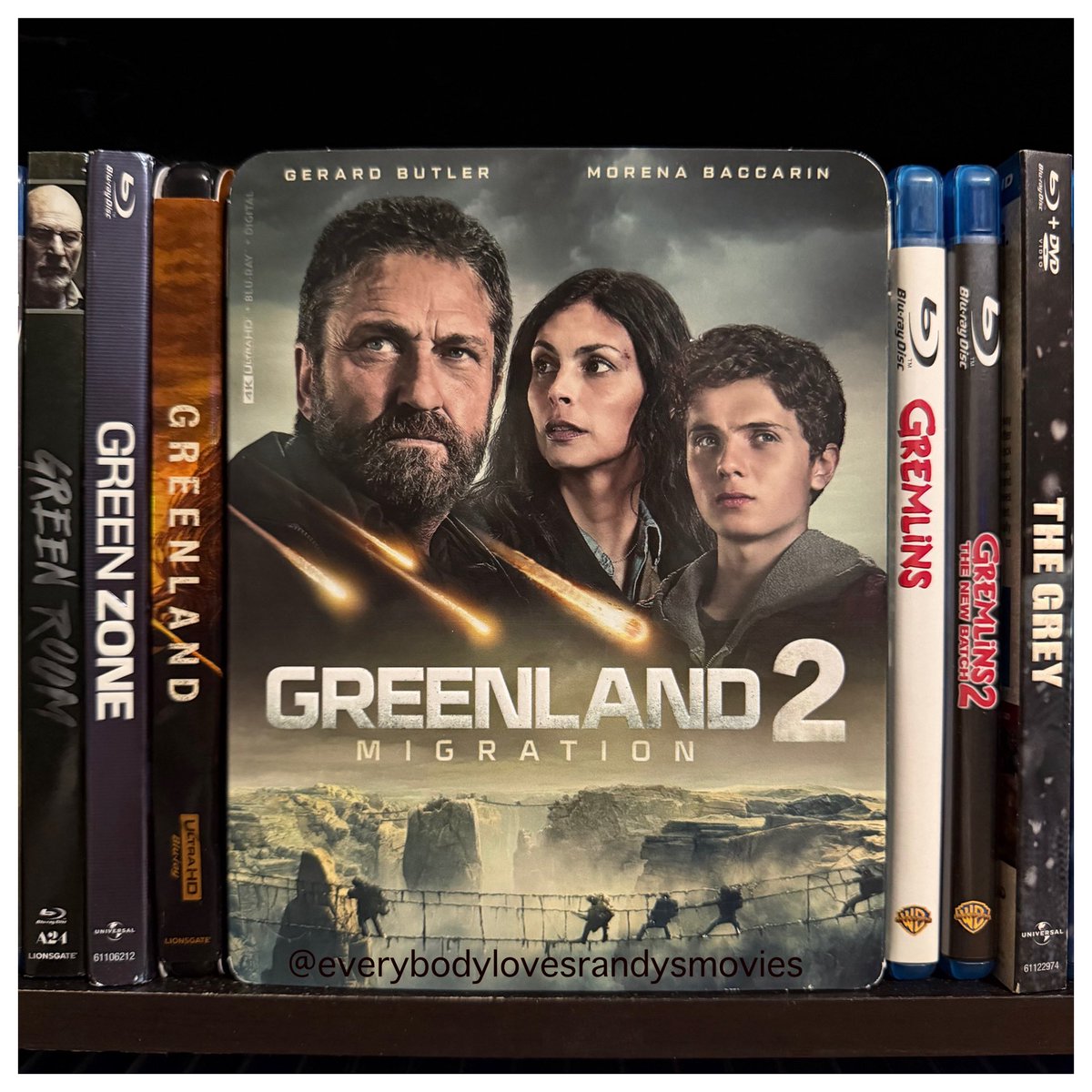 RandysMovies's tweet photo. Movie: #Greenland2Migration (2026)
Starring: #GerardButler #MorenaBaccarin #RomanGriffinDavis #AmberRoseRevah #GordonAlexander #PeterPolycarpou #WilliamAbadie
Directed By: #RicRomanWaugh
#FilmTwitter
#4kBluRay
#MovieNerd
#MovieCollector
#4kBluRayCollection
#MovieCollection
#MovieBuff
#Greenland
#PhysicalMedia ☄️