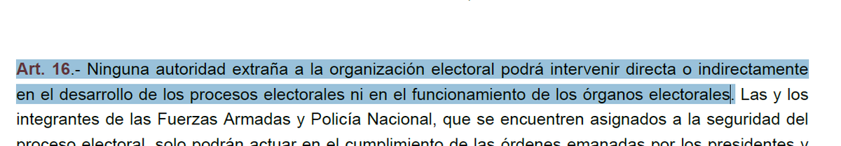 andresantosec's tweet photo. ¿Debe existir una Ley que diga exactamente que los jueces de la CC pueden ser destituidos por el TCE? 🧵(4/4)

Esa es una errónea aplicación del principio "expresio unius est exclusio alterius" (lo expresado excluye lo demás) dado que la Jurisdicción Electoral abarca a todo servidor público de forma general.

Muy similar a la sanción de destituición que la Corte impone a servidores que incumplen sus dictámenes. Es de aplicación general, no existe -y sería agotador y absurdo que exista- un procedimiento especial para cada autoridad.

La razón de ser de la norma es de sentido común:

Evita que autoridades ajenas a la Función Electoral entorpezcan la continuidad y desarrollo del proceso, esto se refuerza en el Art. 16 del Cod. de la Democracia. 

De lo contrario se abriría la puerta para una pugna sin fin entre poderes del Estado que se disputarían las fechas de las etapas del proceso eleccionario.

Por tal razón, se sanciona hasta con DESTITUCIÓN dictar citaciones judiciales contra miembros de la Función Electoral durante el período electoral. Se prohibe todo procesamiento penal contra autoridades de la función electoral en dicho périodo.

La norma otorga el monopolio de las decisiones de los actos para organizar las elecciones a la Función Electoral (CNE y TCE). 

Se establece un mecanismo de cierre, es decir, de última palabra para que no existan incertidumbres o posibles acciones de inconstitucionalidad de última hora mediante las cuales la Corte Constitucional podría alterar el calendario. Los únicos que pueden modificar el calendario es el CNE y TCE.

Con esto espero haber disipado sus dudas. Estamos para ayudar. 

FIRMES POR ECUADOR🇪🇨