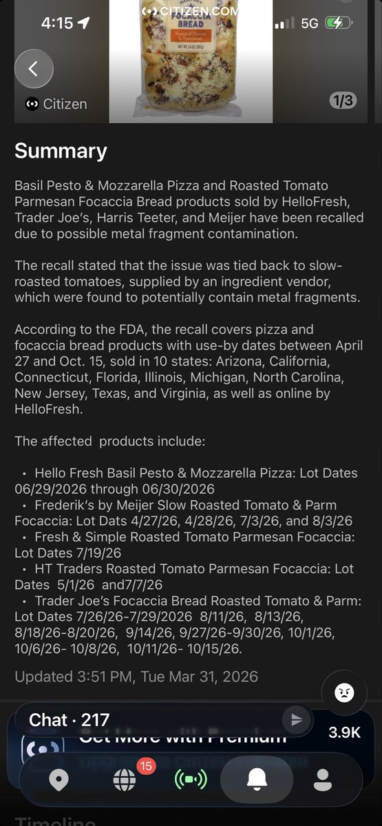 rqskye's tweet photo. 🚨#Recall #Pizza #FocacciaBread products.
#Arizona #California #Connecticut #Florida #Illinois #Michigan #NorthCarolina #NewJersey #Texas #Virginia and online. https://t.co/GUgvW3wJD1
