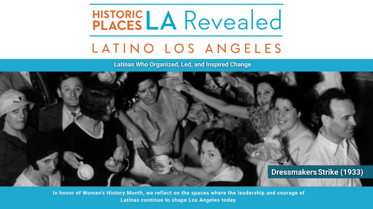 Planning4LA's tweet photo. The International Ladies Garment Workers Union (ILGWU) headquarters in LA's Garment District was a gathering spot where many Latinas first experienced collective organizing. Learn more at HistoricPlacesLA Revealed: Latino Los Angeles➡️ https://t.co/CctN1dbB5L https://t.co/NrtpvdSW30