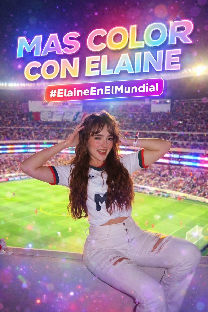 Elaineroficial's tweet photo. EL MUNDIAL SE VE MEJOR CON @ElaineHaroMusic 

MAS COLOR CON ELAINE 

#ElaineEnElMundial https://t.co/l2BmrSKzyK