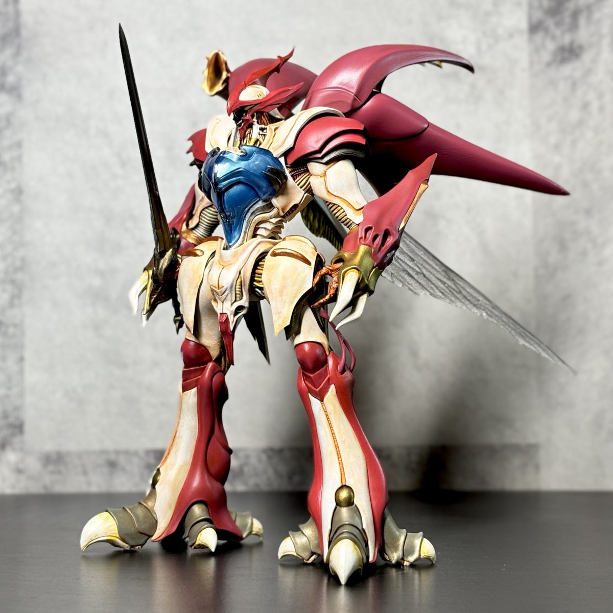 yononaka_poison's tweet image. 【完成】
#PLAMAX #maxfactory #聖戦士ダンバイン

オーラバトラー［ヴェルビン］ 
全てファレホ筆塗りで仕上げました🖌️🎨
別カットも繋げるので見てね