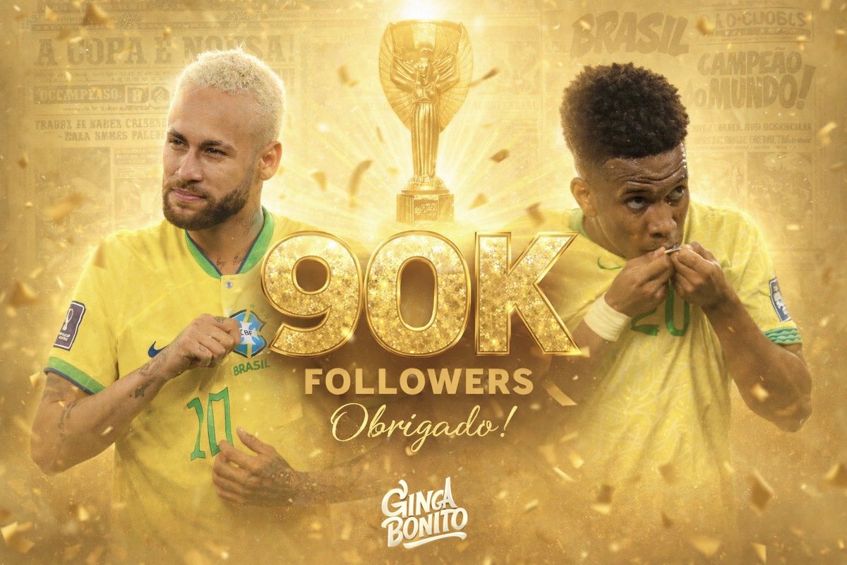 GingaBonitoHub's tweet photo. 90K followers… what a milestone 💛🇧🇷

Truly grateful for every single one of you. From the Neymoleque days to Ginga Bonito, I never imagined this page would grow to where it is today.

Every like, retweet & reply goes a long way in helping the page grow, & it never goes unnoticed.

The goal has always been to bring you the best Brazilian football content possible & we have a lot more coming.

Hopefully we can celebrate a lot this year #Hexa