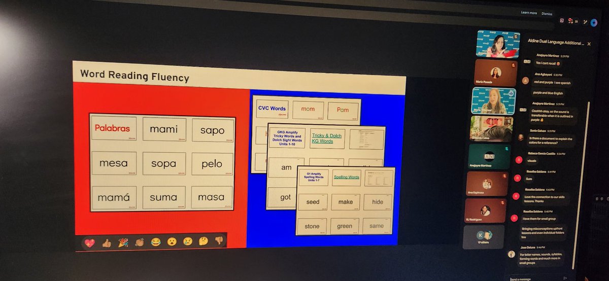 angcala's tweet photo. Aldine Additonal Resources in Spanish and English virtual training session. Our amazing OWDL teachers connecting after school to learn new ways to support instruction in both languages! 👍😃🙌❤️💙
Because our @AldineISD goal is Biliteracy!!! https://t.co/a7AYpfeNQv