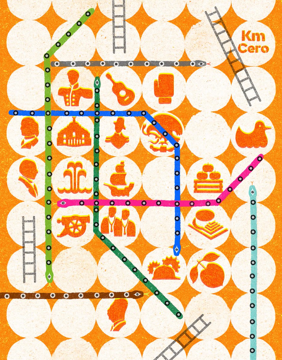 kmcerorevista's tweet photo. El Centro Histórico también se recorre bajo tierra. 🚇✨

Por aquí cruzan algunas de las líneas más importantes del @MetroCDMX, conectando historia, cultura y vida cotidiana en cada estación.

Ilustración: Amanda Mijangos https://t.co/7YAMUVUD0t