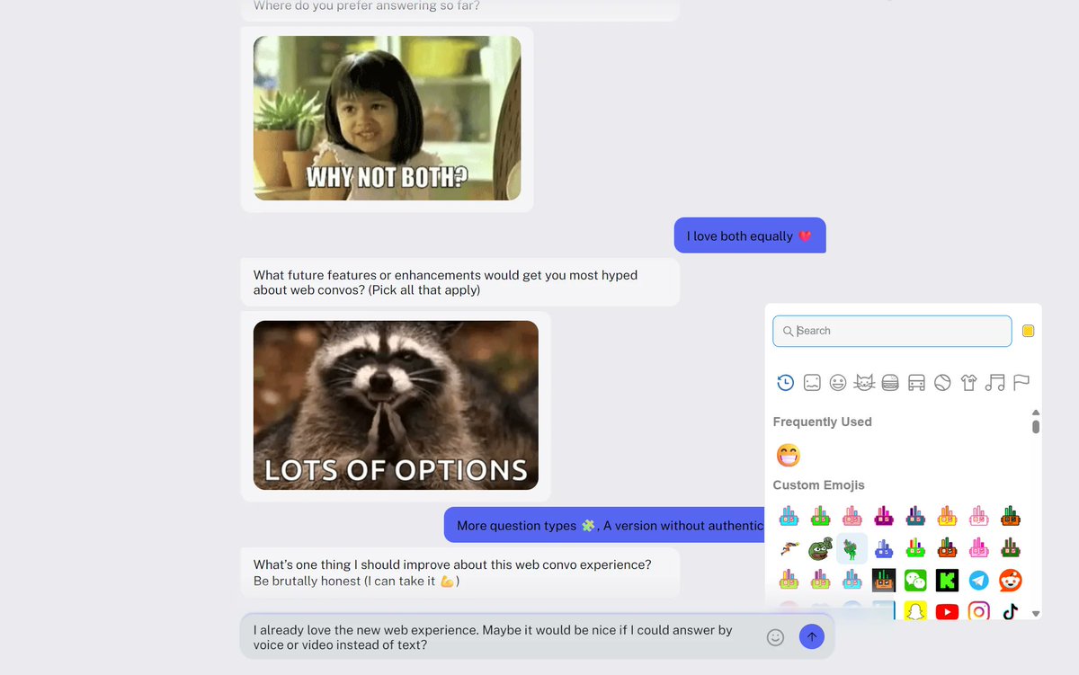 Subo_app's tweet photo. 🌐 Respondent Web experience

We also rebuilt the web survey experience from scratch.

Longer answers. More question types. No Discord platform limits.

And with the Open Web option, you can run Subo surveys outside Discord entirely. With your own community branding and emojis. https://t.co/ibsY3OCYS4
