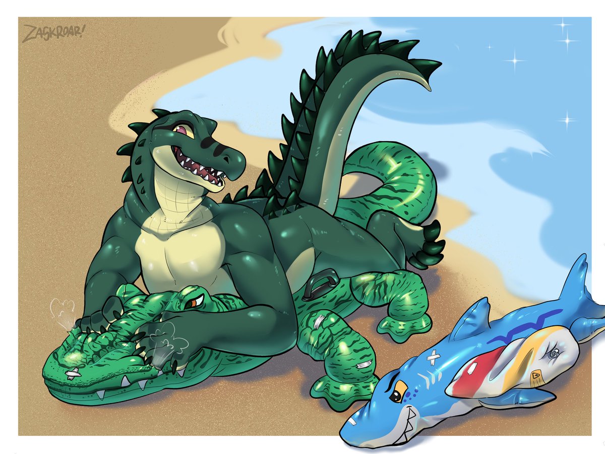 Russelldafox's tweet photo. 🏖🐊

Commission done for @DraakVuur https://t.co/8eFMJUTQOZ