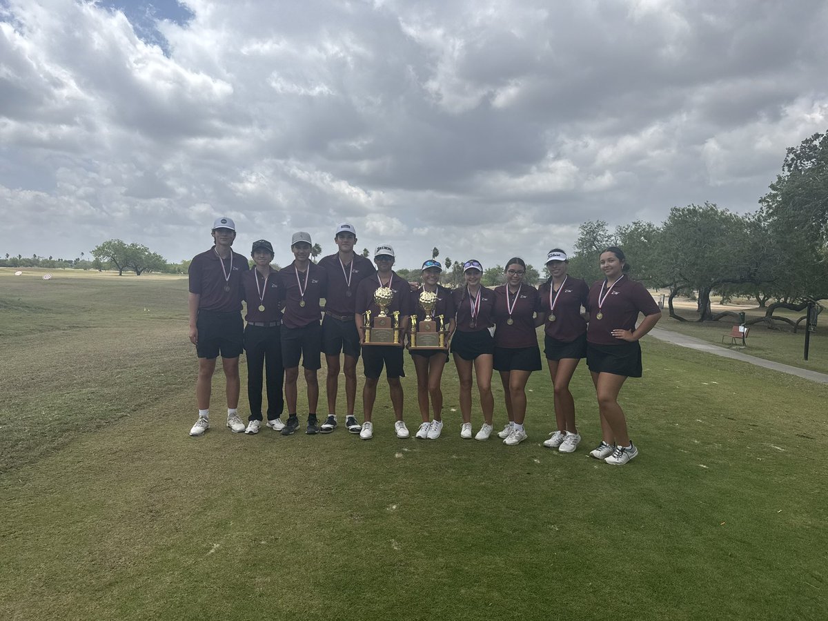 LFHSGOLF1's tweet photo. The LF Falcons Golf Team completed a clean sweep at the 32-6A District Tournament, as both the girls and boys teams won first place, only the second time in school history that both teams won district. Both teams will travel to San Antonio to complete Regionals. Congrats Falcons! https://t.co/QHcHz2Tvae