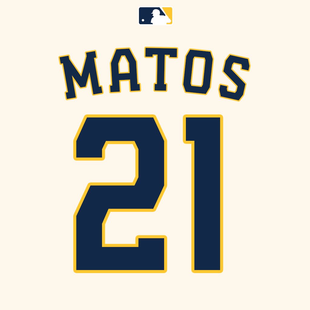 NumbersMLB's tweet image. OF Luis Matos will wear number 21. Last worn by INF Caleb Durbin in 2025. #Brewers
