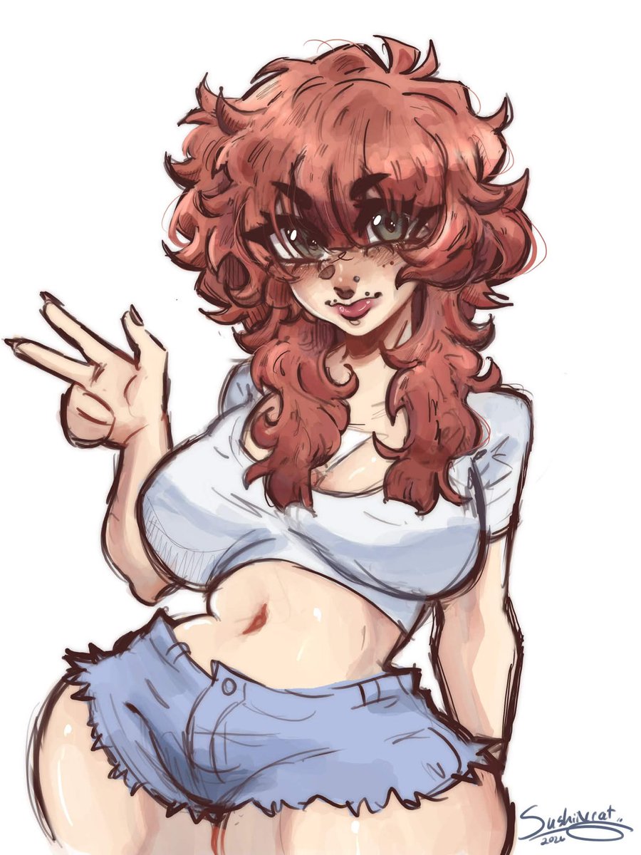 sushiixcat's tweet photo. trying to figure out how to draw my new #oc #originalcharacter Jess 
idk i feel like you can’t post your oc on here if you aren’t possible bc lowkey no one be gaf like does anyone see it https://t.co/86niTdirEb