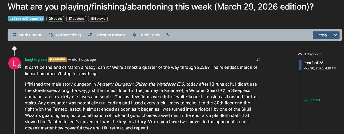 GBDudersFeed's tweet image. What are you planning to play this week? Are you tackling a big game release, something small, or maybe something on your backlog?

Share away and join the conversation on @giantbomb! 

Link: forum.giantbomb.com/topic/427/what…

#games #gaming #gamenews #giantbomb #gamingnews