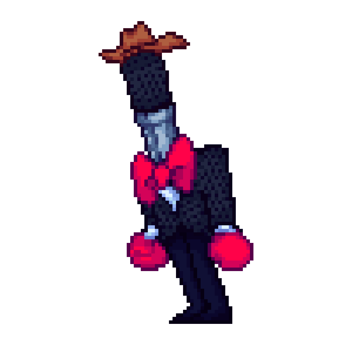 Cherry_B_Berry's tweet photo. I made a resprite of Jongler/HatMike and thought it would be best to post it on #JonglerJuesday. This resprite marks the completion of the Mike Trioβs color palettes. Let me know if you have any ideas for animations or frames I could resprite with them next! #MikeTwt #Juesday https://t.co/x6dVILehPh