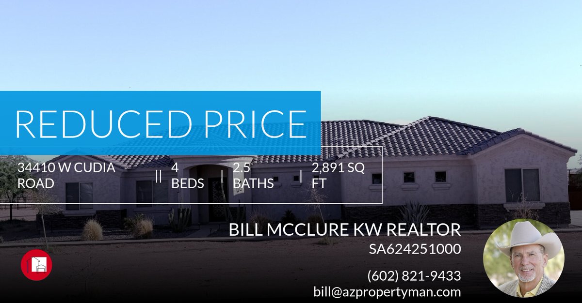 azpropertyman's tweet photo. 📍 Reduced Price 📍 This recently reduced home at 34410 W Cudia Road in Stanfield won't last long, so, don't wait to set up a showing! Reach out here or at (602) 821-9433 for more information!

Bill McClure Keller Williams Realty S... https://t.co/qTYD6bbEYd https://t.co/01DD6J01kX