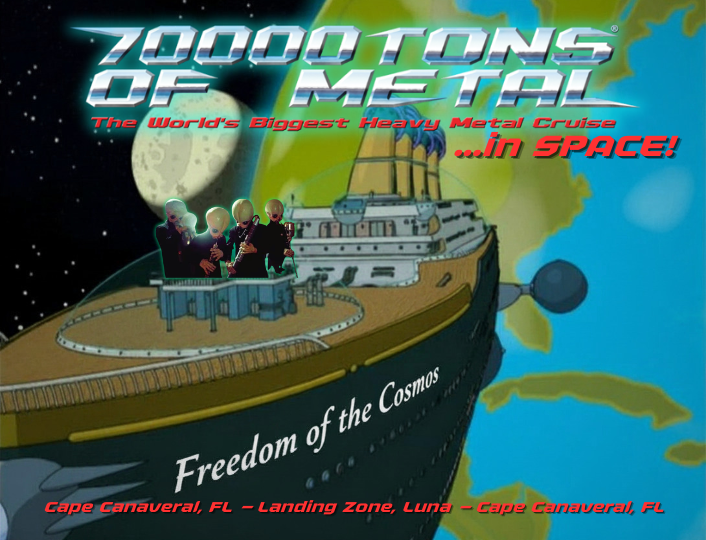 70000tons's tweet image. Could use a break from this Planet? Well we have the ULTIMATE vacation in store for you!

For #70000TONS OF METAL 2027, we will be “setting sail” out of Cape Canaveral, FL, to our glorious destination -- the MOON! 

#MetalCruise #InSpace