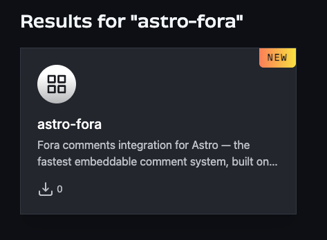 giga_fora's tweet photo. Building your website on https://t.co/Y5ytKKK3bU?

Fora just landed in the Astro integrations directory. 

Comments for Astro, done right ⚡

→ Edge-native (@Cloudflare Workers)
→ Zero dependencies
→ Single command: npx astro add astro-fora

https://t.co/4qgg7RoarE 🚀 https://t.co/E2ToKNrtL9