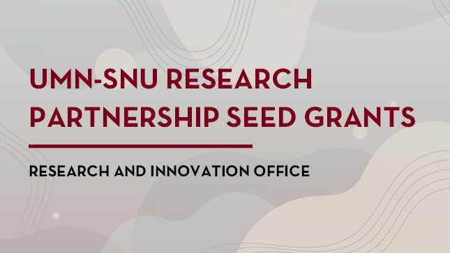 UMNresearch's tweet photo. The GPS Alliance and RIO are pleased to announce a new seed grant program with Seoul National University! This initiative supports joint projects in fields from AI to biotech. The program anticipates funding approximately four awards of up to $40K each. https://t.co/K4RfjCn9nQ https://t.co/VEAOiWn1ul