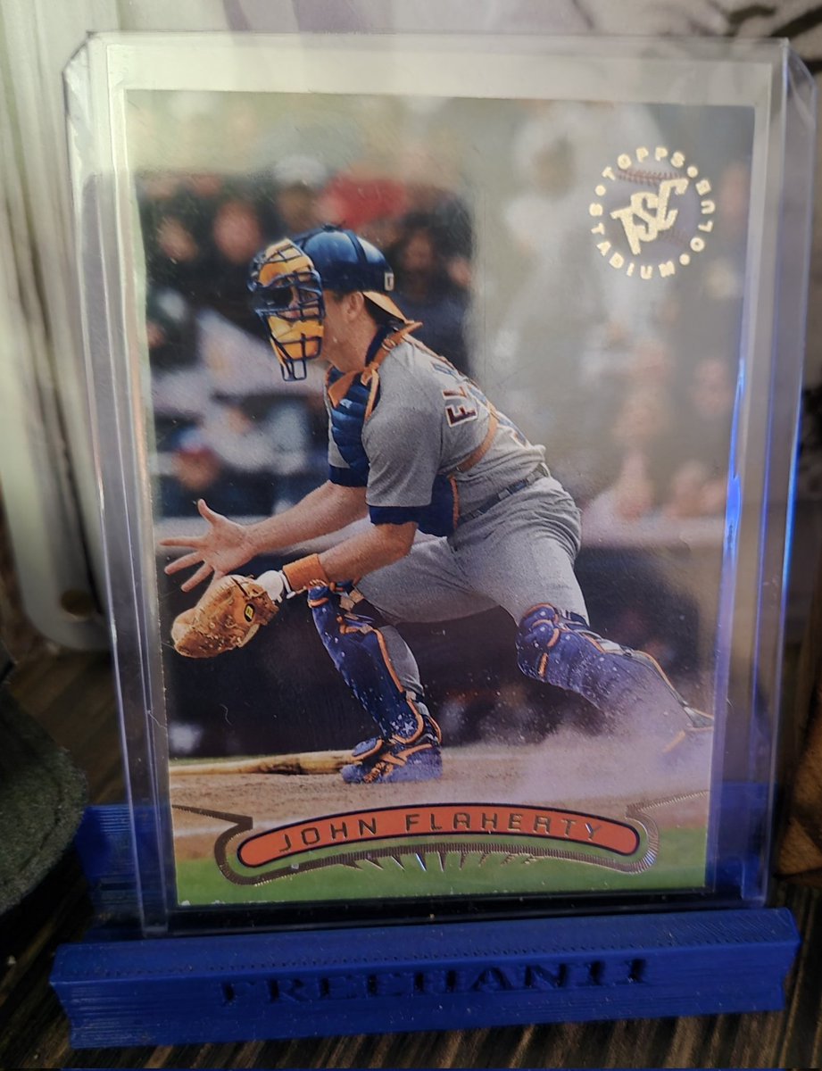 freehan11's tweet photo. This week's #CardontheTable is my 1996 @Topps Stadium Club card of former @tigers backstop #JohnFlaherty ...awesome choice of a cool looking "in action" photo.
π
βΎοΈ #DNMW
#OldeEnglishD
#thehobby @1Cash28 https://t.co/P6nWP5H7mN