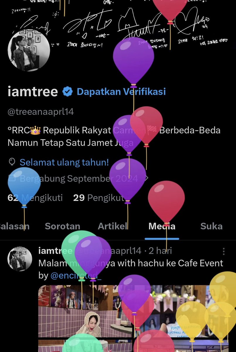 treeanaaprl14's tweet photo. Innalillahi wa inna illaihi rajiun🍂
Turut berduka cita atas berkurangnya setahun umur gw dihadapan tuhan🥹 https://t.co/j5RK5rUYIa