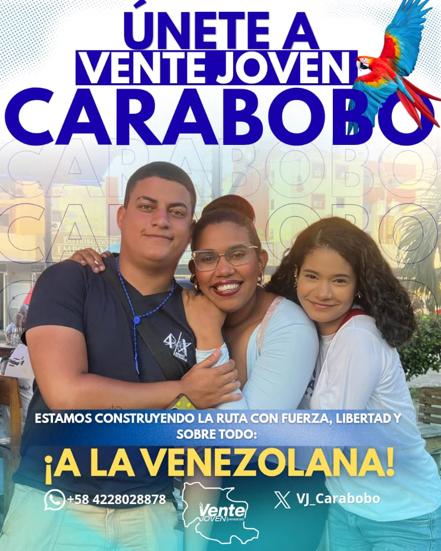 Carabobo es nuestro hogar y su libertad nuestro sueño. 🇻🇪💙
Somos jóvenes que no se rinden, convencidos de que el futuro se construye aquí. Si amas esta tierra y quieres luchar por ella, ¡únete a nuestra familia! ✨
Escríbenos al WhatsApp y hagamos esto hasta el final.🇻🇪🙌🏻