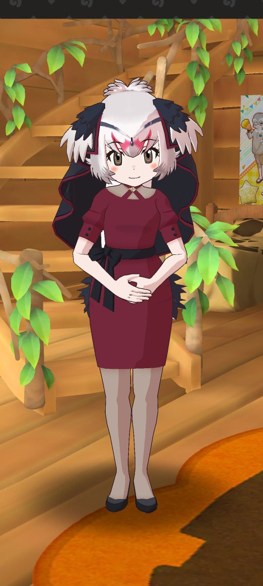 叡智な格好フレンズやめちくりが話題ですがそういった点でもダチョウさんは素晴らしいですね
基本衣装は占い師というキャラクターを印象付ける落ちついた雰囲気を醸し出しつつ大きなリボンで可愛らしさも演出。おでかけ服やはなまるチェンジの衣装では露出を抑えるという基本イメージを守りつつ文字数