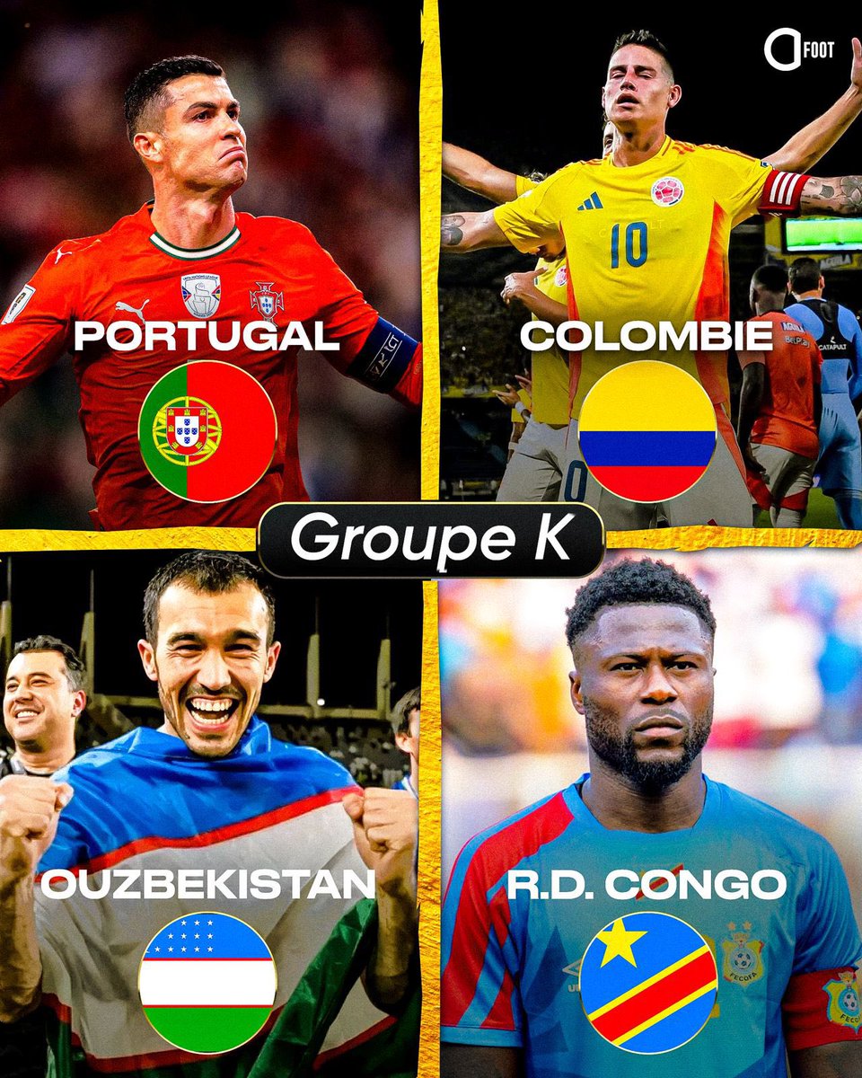 jvnalvamba08's tweet image. 📌 IL NE MAQUER QUE LA RDC AU GROUPE K MONDIAL 2026 ENFIN 🤧

PORTUGAL 🇵🇹 
COLOMBIE 🇨🇴 
OUZBÉKISTAN 🇺🇿 
CONGO 🇨🇩

POUR NE RIEN RATER ABONNEZ-VOUS SUR LA CHAÎNE WHATSAPP👉whatsapp.com/channel/0029Vb…