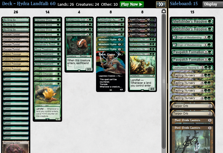 GiggsMtg's tweet image. Top4 Standard Challenge back to green with @MJ_23Mtg list. I think Hydra + protection is the way @fireshoes @GrindstoneMTGO 

🌳 ❌ 🌳 Bant Cub
🌳🌳 Mirror
🌳🌳 UB Doomsday
🌳🌳 Mirror
 ❌🌳🌳 Boros Dragons
🌳🌳 MomoW
🌳❌❌ 4c Elementals
🌳🌳 Spellementals
❌🌳 ❌Reanimator