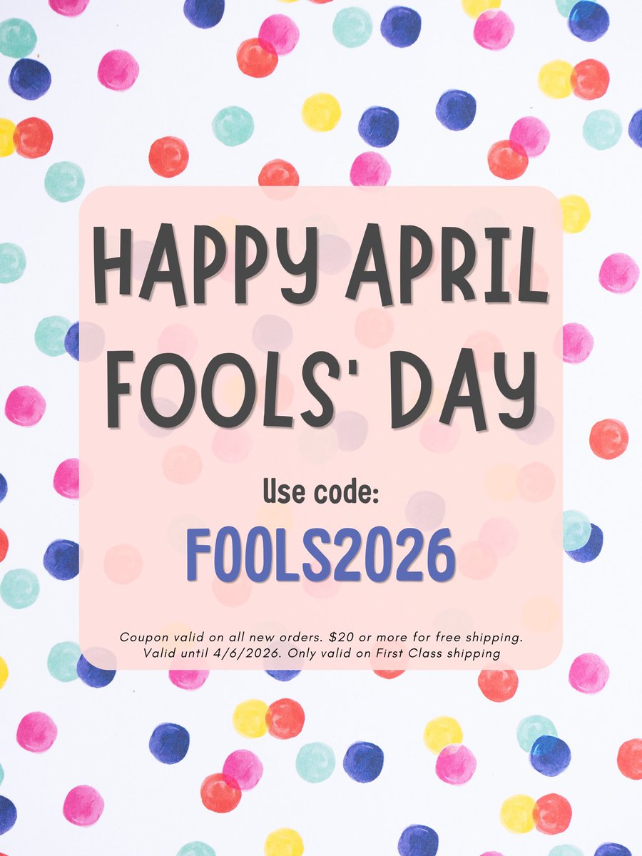 It’s April Fools Day but there is no joking around here. From today until 4/6/2026 on your next order of $20 or more use code FOOLS2026 for a surprise! 

designs-by-sydney.com/?cc=FOOLS2026