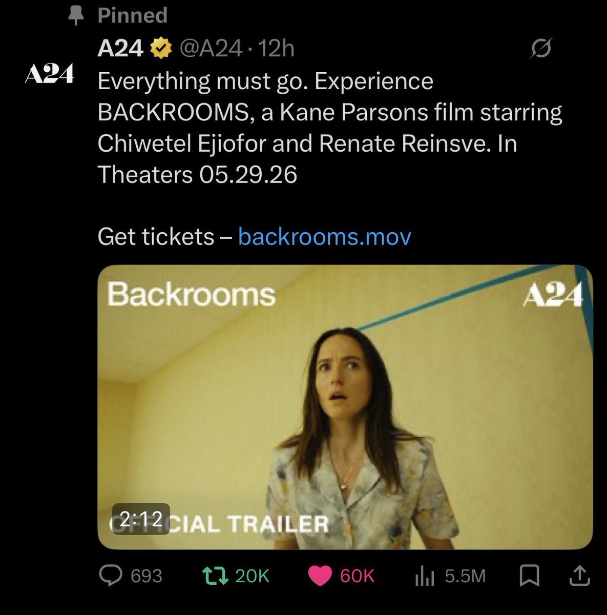 Backrooms Movie Updates tweet media