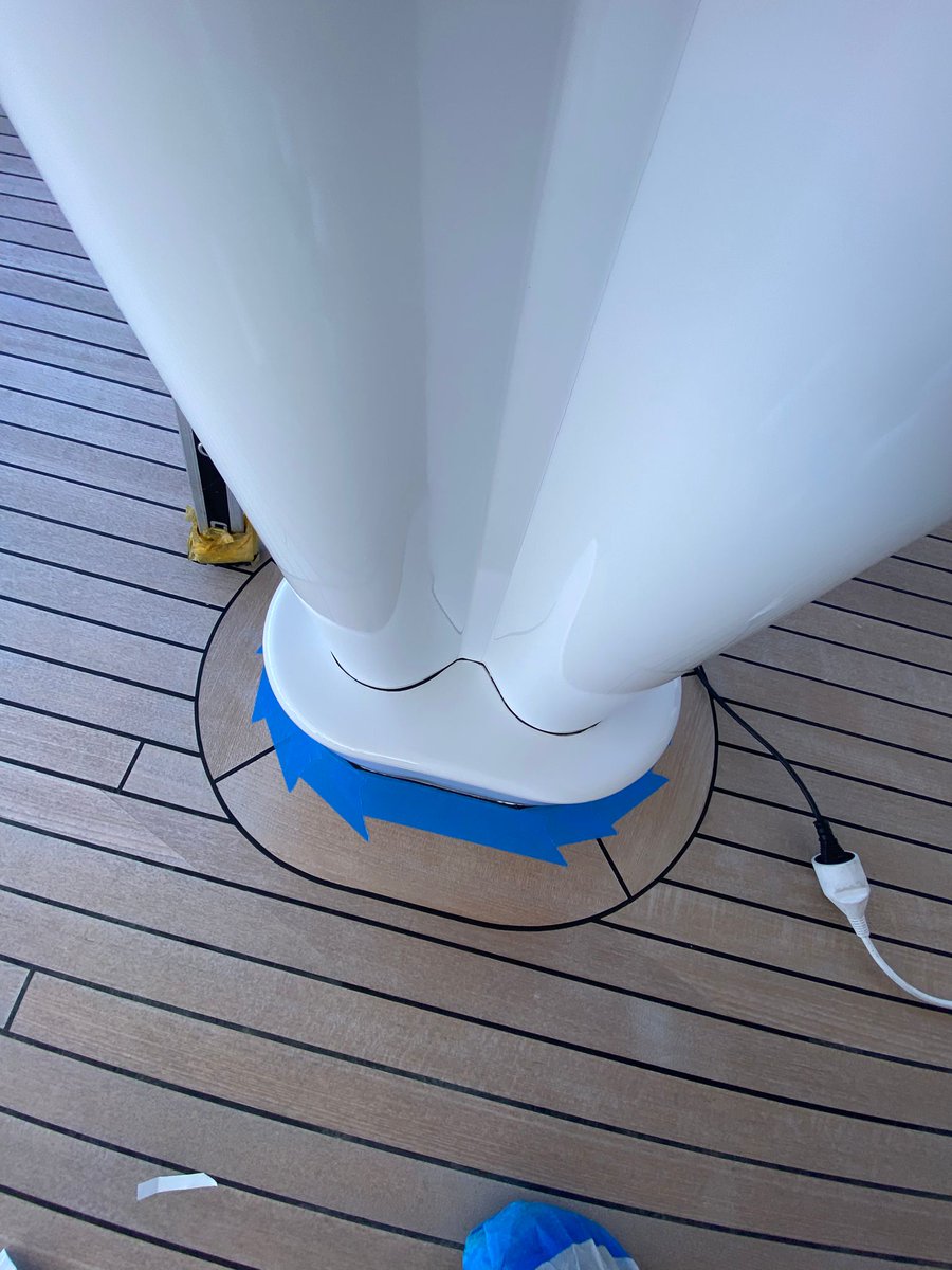 WildGroup's tweet photo. Paint-effect wrap applied to the pillars on board M/Y Arbema, using metallic vinyl carefully colour matched to the surrounding finishes to maintain a consistent onboard aesthetic.

A clean install across multiple materials, balancing appearance with long-term durability. https://t.co/0Uyo7UhbJV