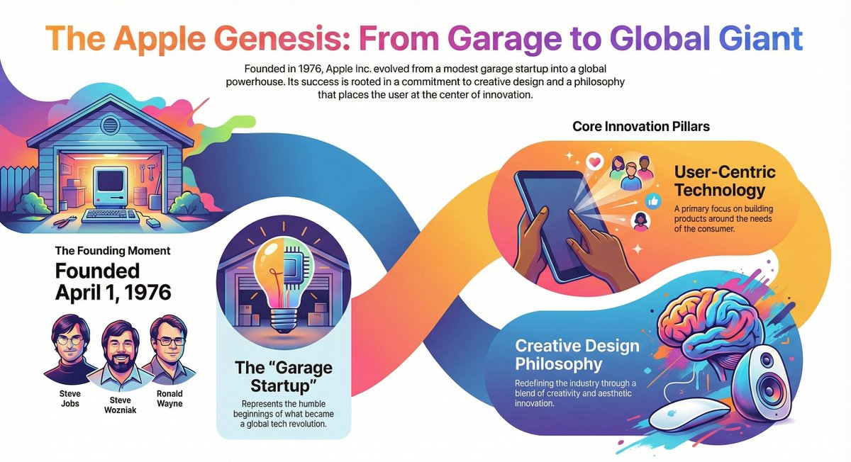 MasumaHakim's tweet photo. 1 April 1976, #Apple founded by #SteveJobs #SteveWozniak #RonaldWayne
From a garage #startup to a global tech revolution, Apple redefined innovation with creativity, design & user centric technology
Great ideas can start anywhere what matters is the vision to change the world https://t.co/ON7COilNXX