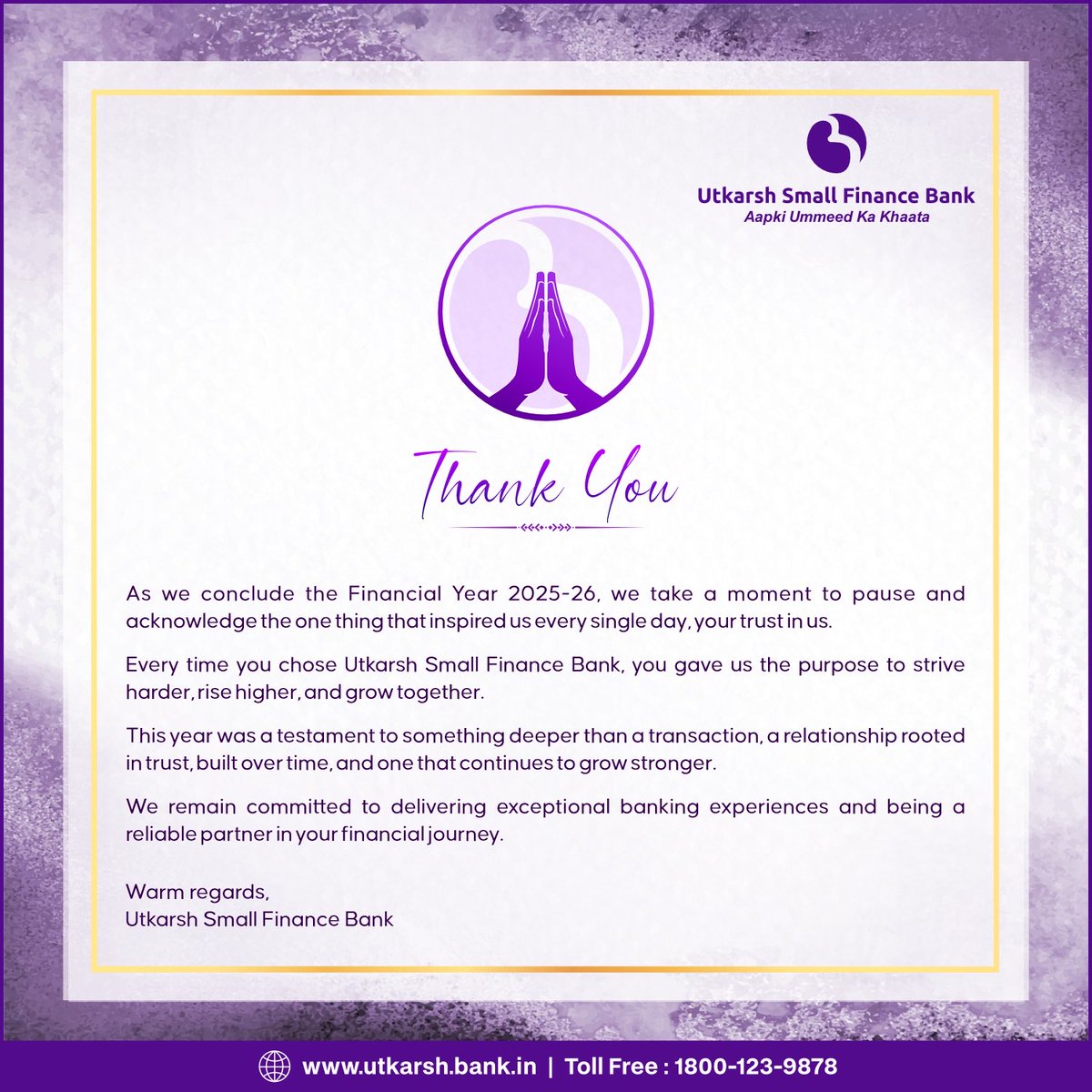 Utkarsh Small Finance Bank tweet media