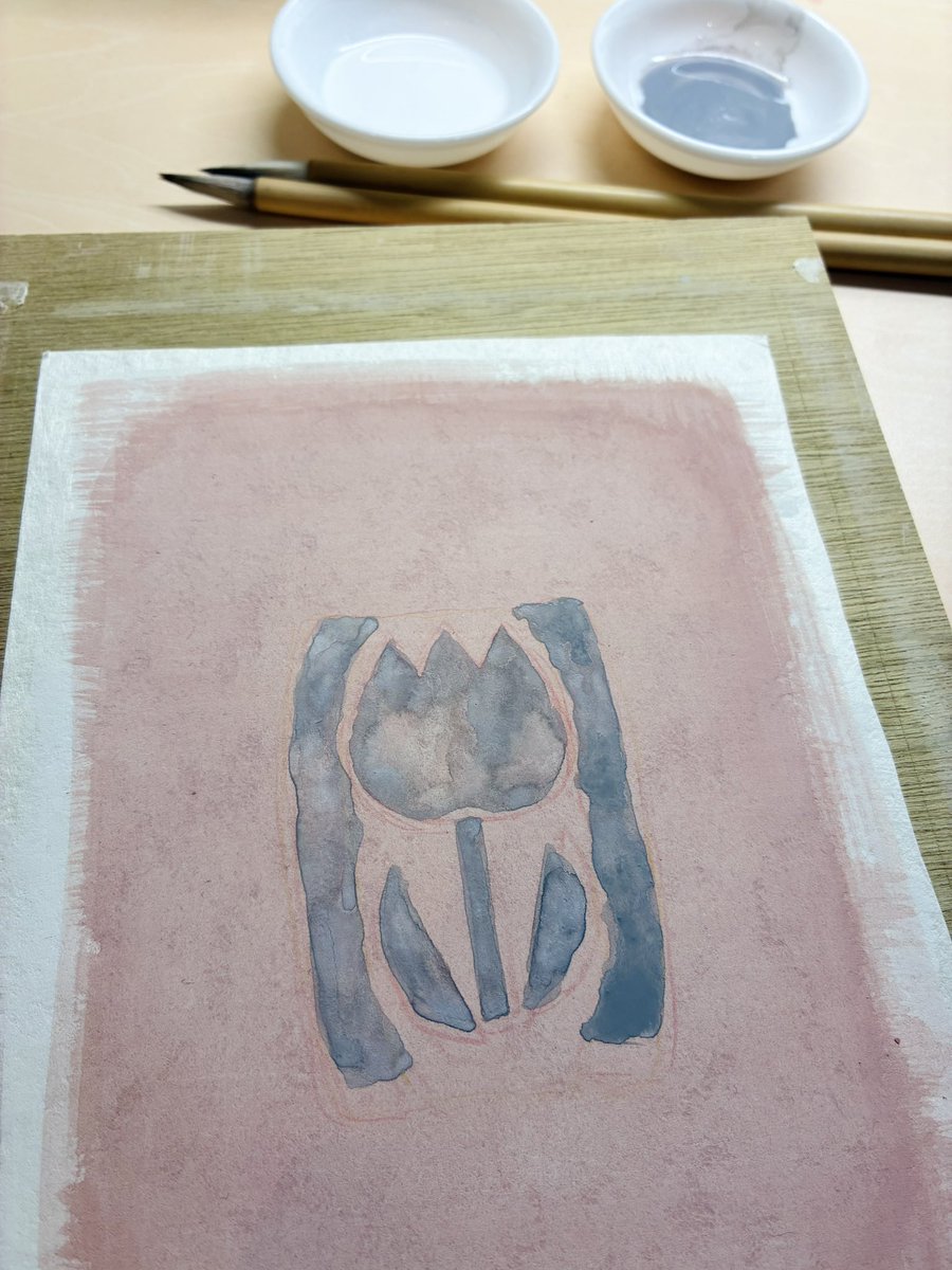 🌷✨

#日本画　#岩絵の具　#制作中