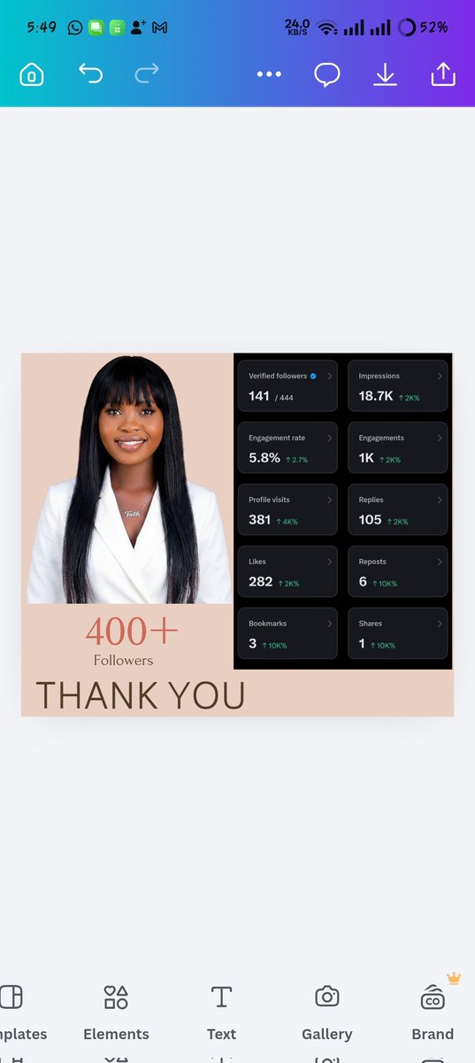 Olencece's tweet photo. 400 followers. 18.7K impressions. 5.8% engagement. ๐
I just showed up. Consistently. With something real to say.
Thank you for following the journey , the freelancing, the systems, the chaos, and the wins.
We're just getting started. ๐โจ
Happy new month
#ExecutiveVA #FreelanceLife #BuildingInPublic