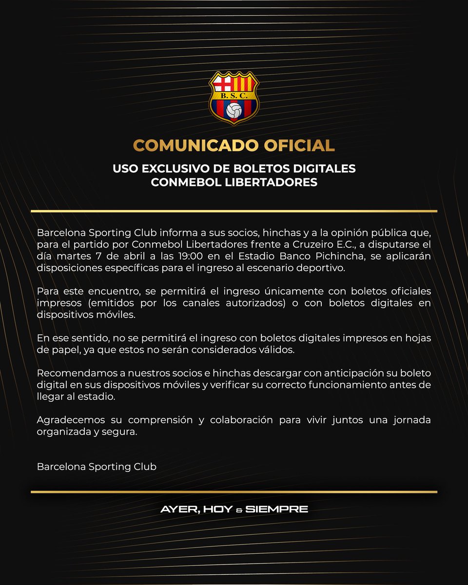 BARCELONA S.C. tweet media