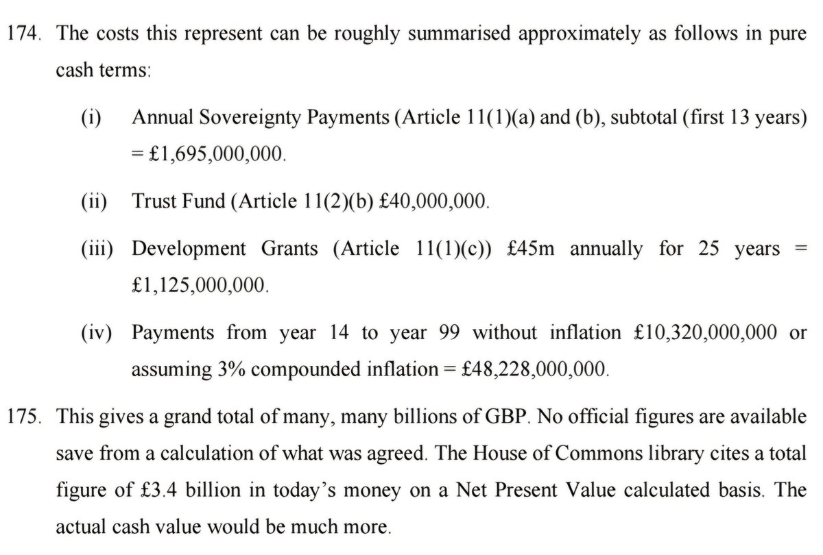 ModernNavy's tweet image. True cost of the #Chagos surrender deal is

- £51 Billion or £51,088,000 to be exact

This sum is calculated at para 174 in the Judgment of the Supreme Court of the British Indian Ocean Territory

#Mauritius was to be richer and #UK defence budget poorer

@ModernNavy @DefenceHQ