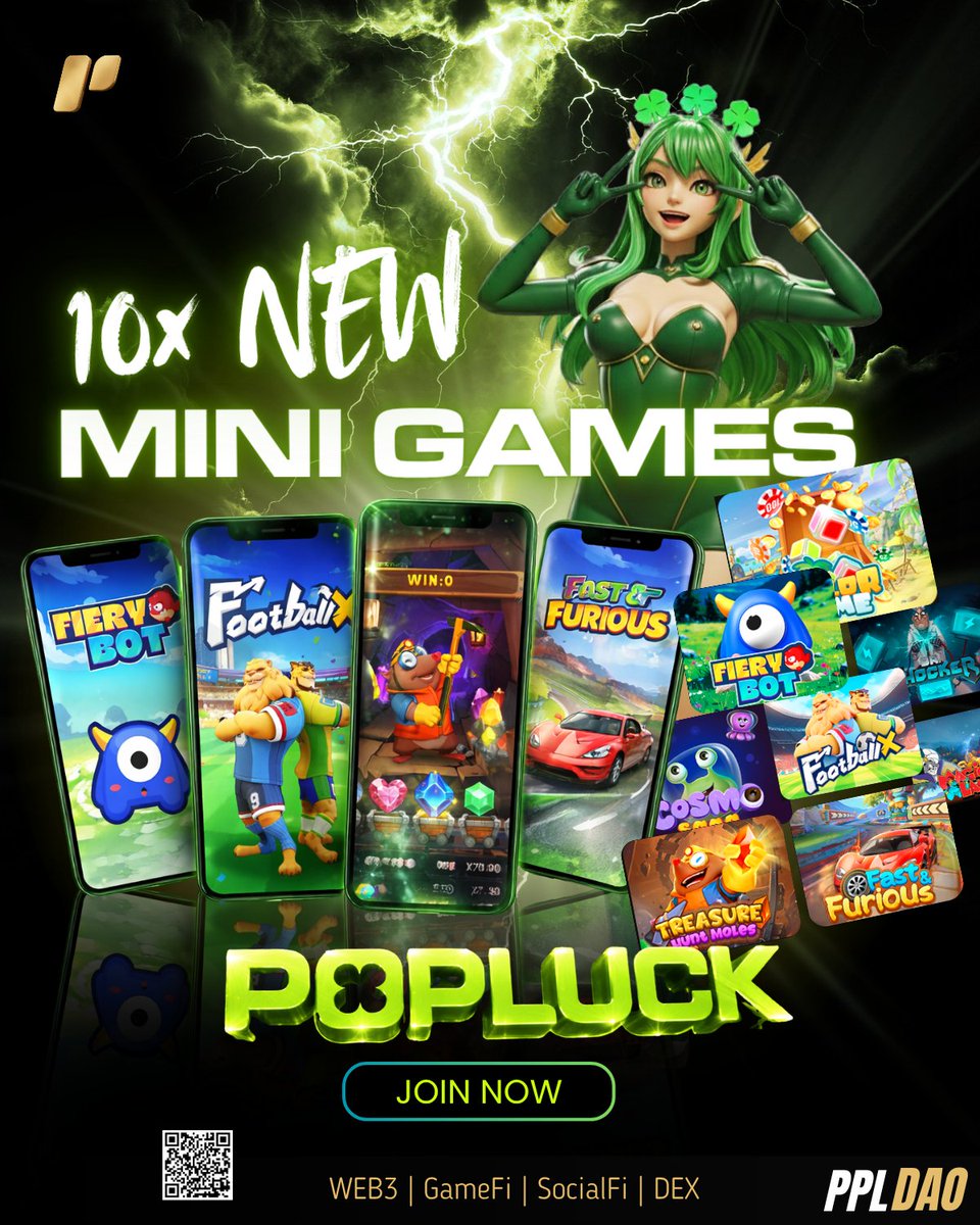 PPL_DAO's tweet photo. 💥💥💥💥💥💥💥
【10X POWER LIVE! PopLuck Mini Games Fully Exploding 🔥】

Brothers and sisters—
PopLuck has just dropped 10 brand new mini games at once!

🔥 More games, more chances

🎮🎮🎮 Gameplay massively expanded
🎮🎮🎮 Faster pace across the board
🎮🎮🎮 Winning chances skyrocketing

🎮 Play → Win rewards instantly
🎁 No win? → You still get an NFT Blind Box

🏆 Complete NFT sets → Unlock bigger prizes
Every participation guarantees something back.

10 new mini games are now LIVE!
10X chances. 10X excitement. 10X explosion. 🚀

Starting today—
Welcome to multi-track reward mode. 🔥

Come to PopLuck
https://t.co/K1E2rpi1Js
$1 today — a billion tomorrow!

PPLDAO - The world’s First on-chain entertainment–Driven WEB3-BASED super economy.

🎮GameFi > AirDrop.
🎬NFT character > Trendy collectible figures, art toys, designer toys, Animated Cartoons, Education Comics.
🎰PopLuck > Real Rewards.
💎Hashrate > Staking.
🔄DEX > Exchange.
🤖AI HFQT System > Trading.
💳USDT Card > Payment.

Play. Earn. Own. Spend. All in $PPL
https://t.co/U4hpn08gys