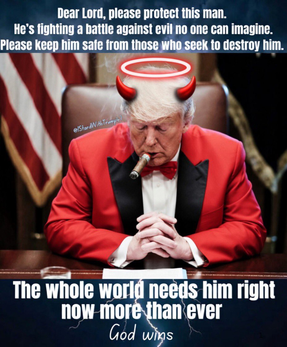 TL2gunnabeawsom's tweet photo. @MyriamWitc16320 @perlinaino To make it more realistic. …. #DevilTrump https://t.co/XCFqHrfgGs
