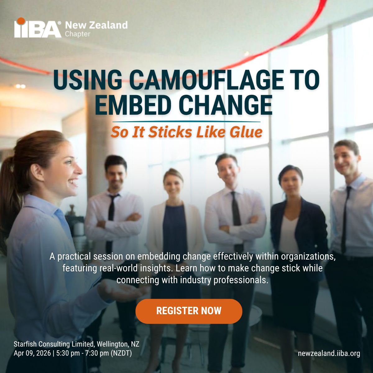 IIBANZ's tweet image. After inspiring conversations in Christchurch and Auckland, IIBA New Zealand Chapter is heading to the capital — WELLINGTON BAs, you’re up next! 🇳🇿
Join us: newzealand.iiba.org/events/using-c…

#IIBANewZealand #IIBA #BusinessAnalysis #WellingtonEvents #ChangeManagement