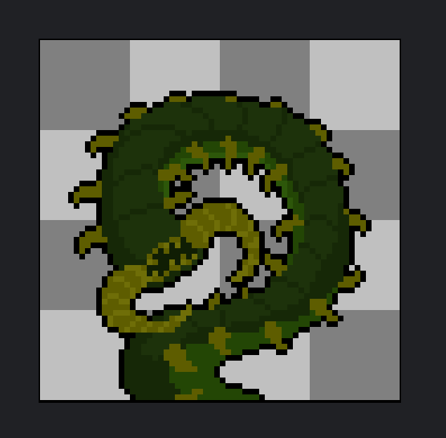 Today I drew a centipede monster, is one of my favorite "insects/bugs/arthropods" idk, i just love the monster part of some insects irl. #pixelart #oc #centipede #monster #indiegame #indiedev