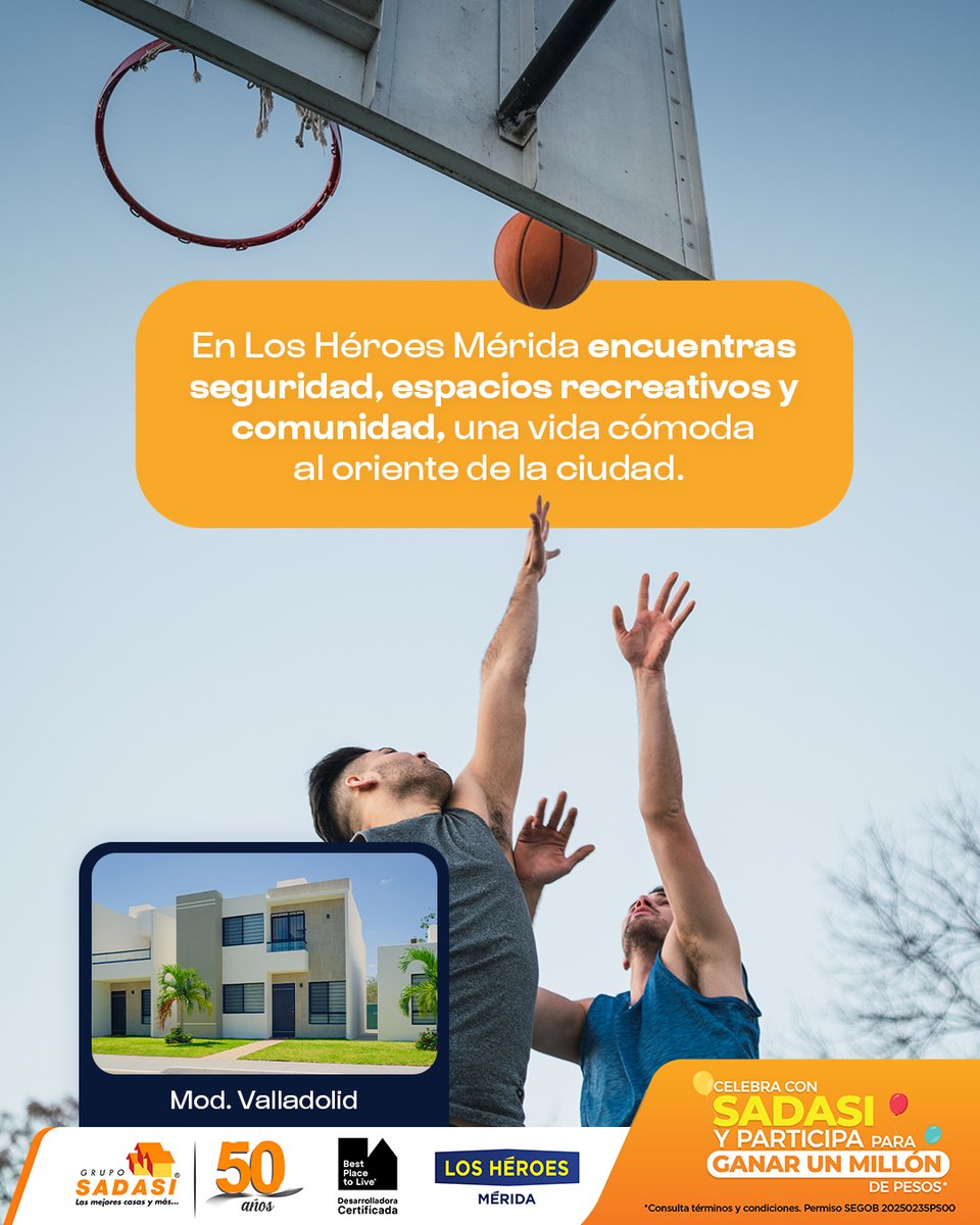 En Los Héroes Mérida, la vida se vive en comunidad 🏡

Disfruta de espacios diseñados para convivir, áreas verdes para relajarte y servicios que hacen tu día a día más práctico. Es el lugar ideal para construir recuerdos, compartir en familia y sentirte seguro en cada momento.