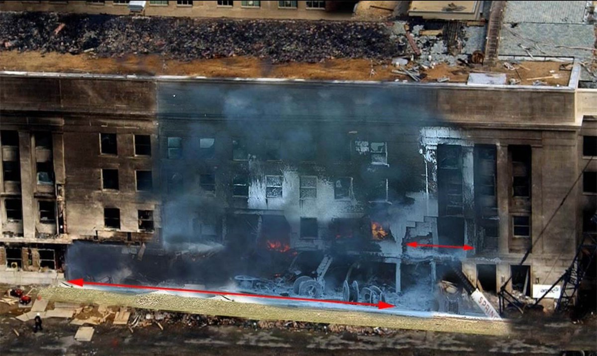 Anthony867530's tweet photo. @QPATRIOTMLO1 Before the roof collapsed, no plane. https://t.co/mPSL04bGPo