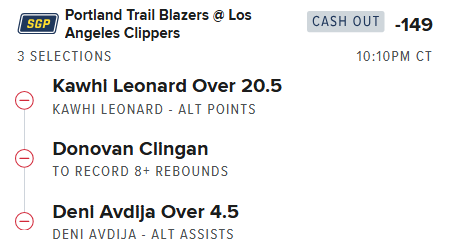 Skybox_Picks's tweet photo. 2-0 in the NBA parlays yesterday, lets see if we can do it again tonight.👀

Kawhi Leonard - Los Angeles Clippers
Donovan Clingan - Portland Trail Blazers
Deni Avdija - Portland Trail Blazers

#NBA #GamblingX #FreePicks https://t.co/t93abjPwAA