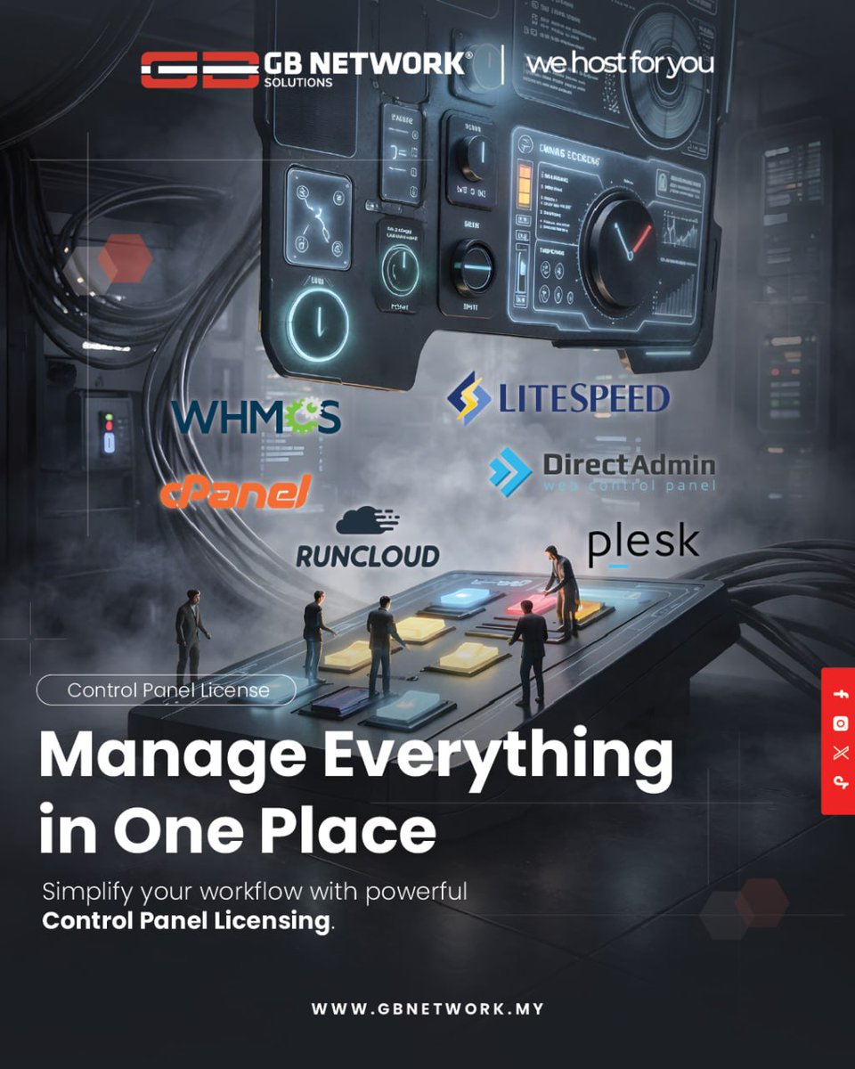 gbnetworkMY's tweet image. Manage Everything in One Place ⚙️💻

From setup to daily management, handle it all through one powerful dashboard, no stress, no confusion. ⚡️
Take full control of your hosting environment today. 🚀

🔗 gbnetwork.my/product-soluti…

#controlpanel #cpanel #plesk #RunCloud #WHMCS