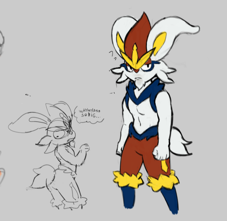 medeixeacorda's tweet image. scorbunny will turn into a chud twink and i not prepared to it...

#cinderace #startersmovieunleashers #doodles