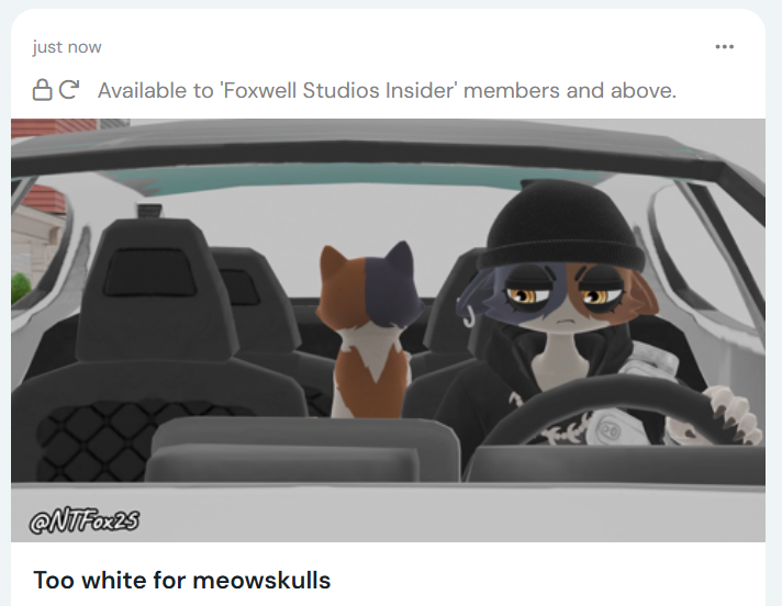 Animation done, I hope the white isn't too intense

Full animation drops here soon, but you can watch it today on Ko-Fi =]

#fortnite #meowskulls #humor #foxwellstudios