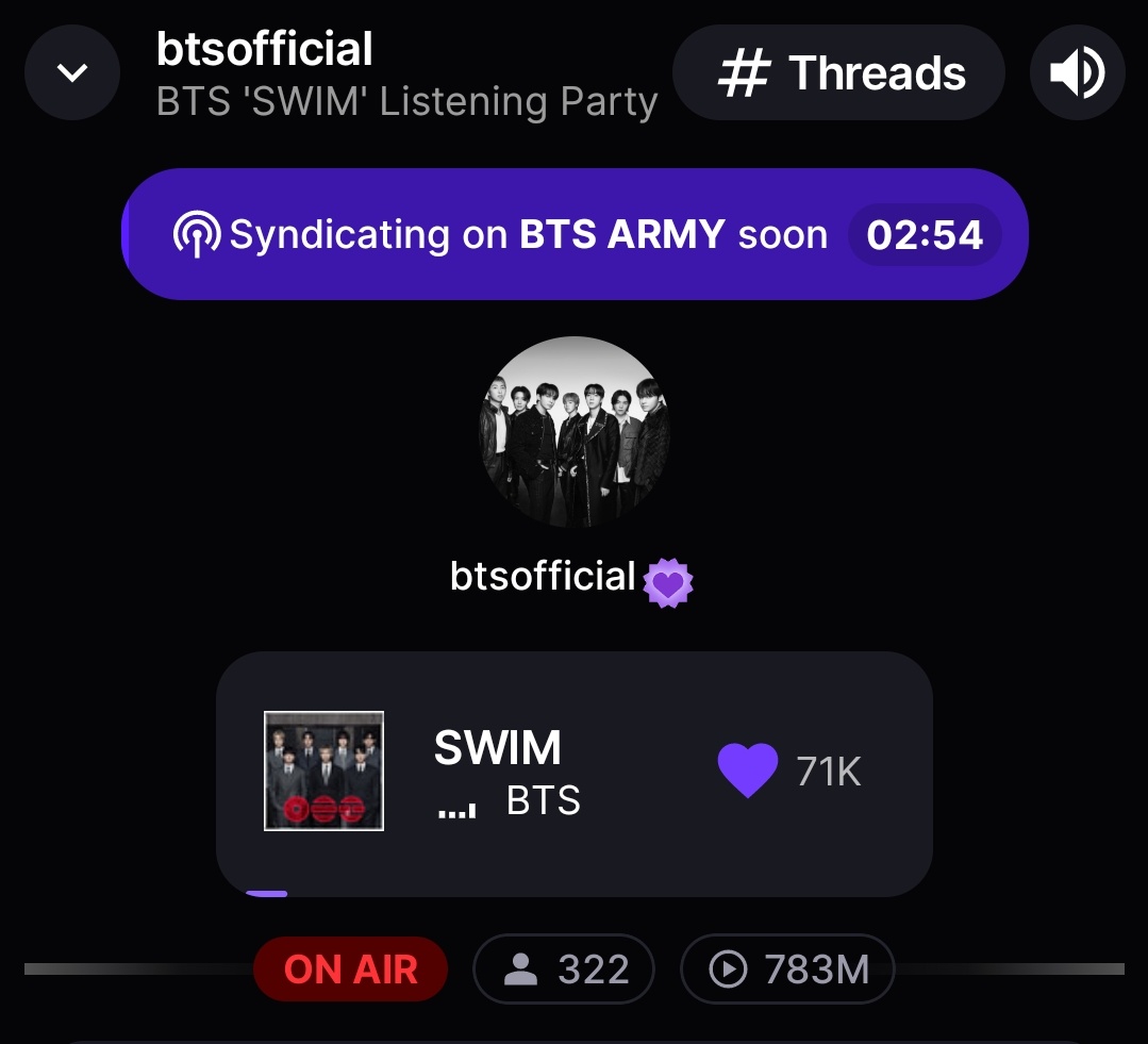ARIRANG SE TOMA <a href="/STATIONHEAD/">STATIONHEAD</a>!

Aquí andamos en esta nueva listening party oficial 🔥

ARMY, únete con tu cuenta de Spotify Premium o Apple Music
👉stationhead.com/btsofficial

Y usa shazam 🔎

#BTS #BTS_ARIRANG
#BTS_SWIM #KEEPSWIMMING <a href="/BTS_twt/">방탄소년단</a>